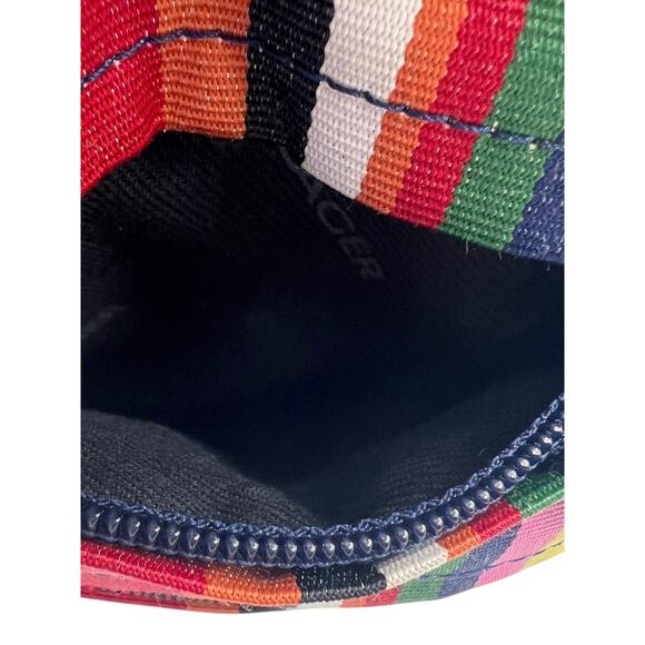 Villager by Liz Claiborne Womens Vintage 90s Striped Triangle Backpack Sling Bag - Picture 5 of 16